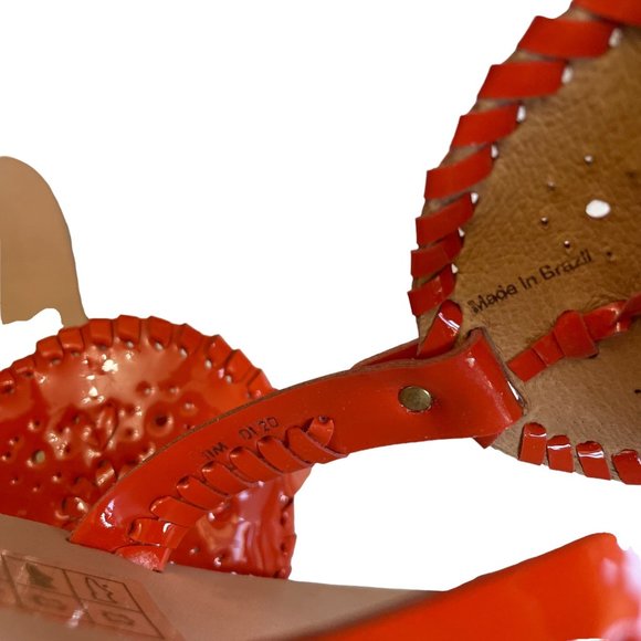 Jack Rogers NWOT Orange Patent Leather Sandals Size 11 - Picture 4 of 4